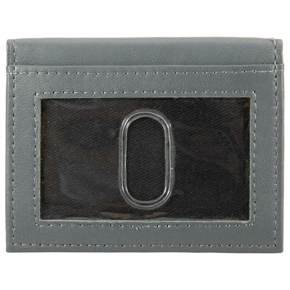 Genuine Leather Credit Crad Case Men Slim Wallet Gray Mini Bifold ID Gift